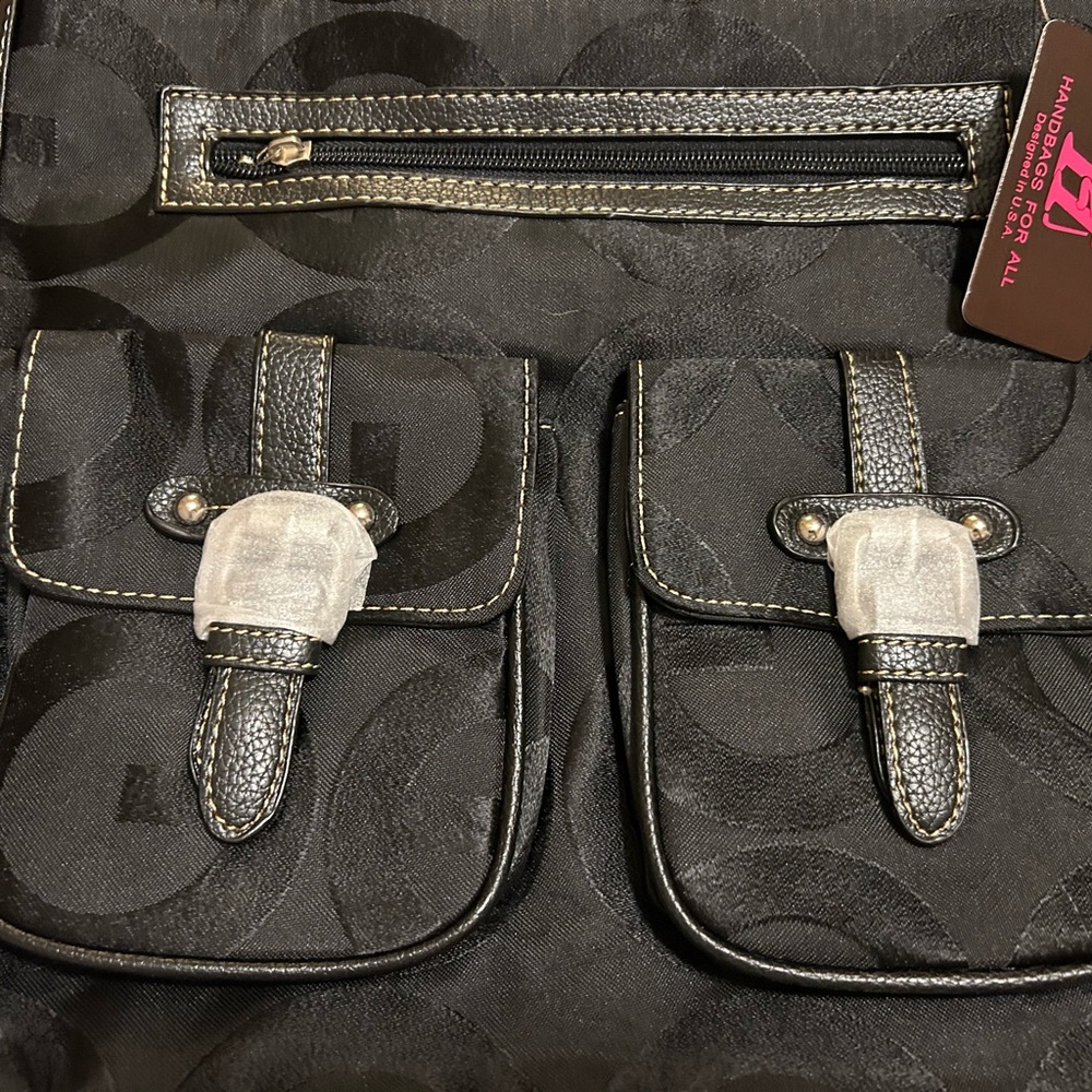 Boutique black messenger bag.